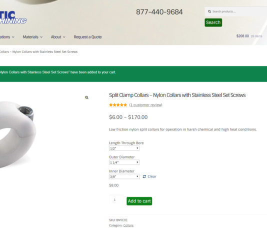 Plastic Machining Company Announces Online Purchasing Solutions