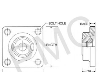 Acetal Bearing Housings, Four-Bolt Flange | Plastic Machining Company